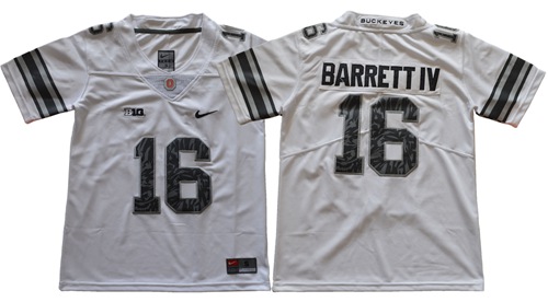 Buckeyes #16 J. T. Barrett IV Light Gray Alternate Legend Limited Stitched Youth NCAA Jersey